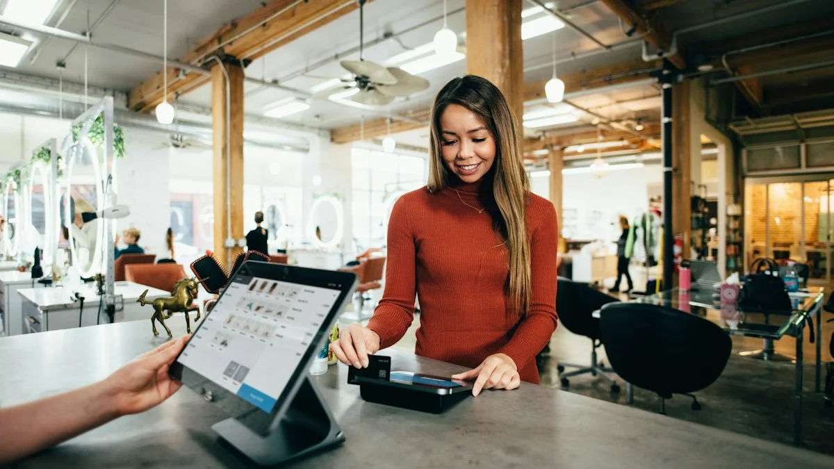 Store owner managing retail transactions with professional bookkeeping oversight - Snipay